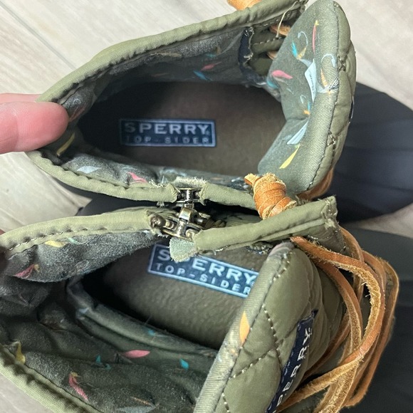 Size 5 Sperry Top-Sider Salt Water Rubber Boot Waterproof Brown/Olive STS93692 - Picture 7 of 10